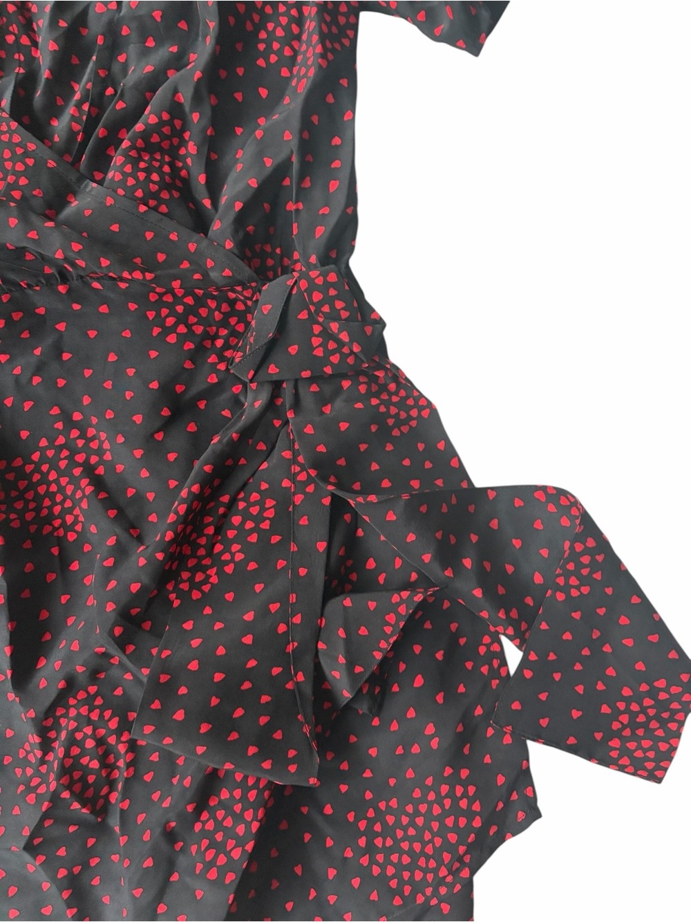 The Kooples Silk Blend Red Heart Print Wrap Mini Dress 6 NWT - Picture 4 of 12